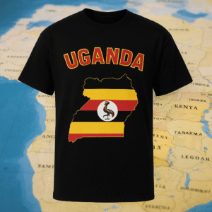 Black Uganda Flag T-Shirt