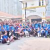 A large group of Rotary Cancer Run participants gathered outside Saloma Kuala Lumpur after the morning run